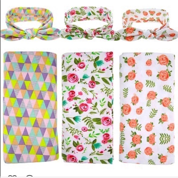 Swaddle with matching headband πΆπ»π - Picture 2 of 7